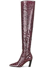 KHAITE Marfa Classic Over The Knee Heel Boot in Bordeaux, view 5, click to view large image.