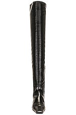 KHAITE Marfa Classic Flat Over The Knee Boot in Black, view 4, click to view large image.
