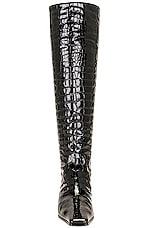 KHAITE Marfa Classic Flat Knee High Boot in Black, view 4, click to view large image.