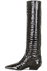 KHAITE Marfa Classic Flat Knee High Boot in Black, view 5, click to view large image.