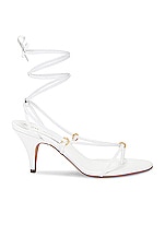 KHAITE Marion Strappy Sandal in Optic White, view 1, click to view large image.