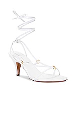 KHAITE Marion Strappy Sandal in Optic White, view 2, click to view large image.