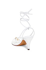 KHAITE Marion Strappy Sandal in Optic White, view 3, click to view large image.