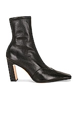 KHAITE Nevada Ankle Stretch 85 Boot in Black, view 1, click to view large image.