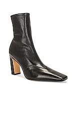 KHAITE Nevada Ankle Stretch 85 Boot in Black, view 2, click to view large image.