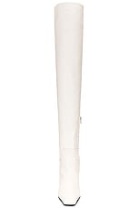 KHAITE Marfa Classic Over The Knee Heel Boot in Off White, view 4, click to view large image.