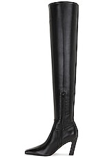 KHAITE Marfa Classic Over The Knee Heel Boot in Black, view 5, click to view large image.