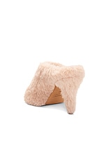 KHAITE Marion Shearling Sandal in Blush, view 3, click to view large image.