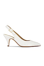 KHAITE River Slingback 75 Pump in White, view 1, click to view large image.