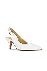 KHAITE River Slingback 75 Pump in White, view 2, click to view large image.