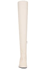 KHAITE Marfa Classic Flat Over The Knee Boot in Off White, view 4, click to view large image.