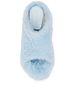 KHAITE Marion Shearling Sandal in Baby Blue, view 4, click to view large image.
