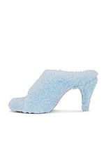KHAITE Marion Shearling Sandal in Baby Blue, view 5, click to view large image.