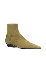 KHAITE Marfa Classic Flat Ankle Boot in Khaki, view 2, click to view large image.