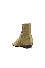 KHAITE Marfa Classic Flat Ankle Boot in Khaki, view 3, click to view large image.