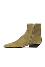 KHAITE Marfa Classic Flat Ankle Boot in Khaki, view 5, click to view large image.