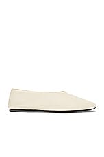 KHAITE Maiden Ballerina Flat in Off White, view 1, click to view large image.