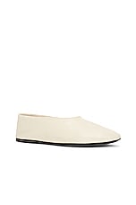 KHAITE Maiden Ballerina Flat in Off White, view 2, click to view large image.