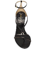 KHAITE Marion Ankle Strap Wedge Sandal in Black, view 4, click to view large image.