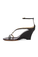 KHAITE Marion Ankle Strap Wedge Sandal in Black, view 5, click to view large image.