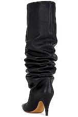 KHAITE River Knee High Boot in Black, view 3, click to view large image.