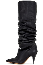 KHAITE River Knee High Boot in Black, view 5, click to view large image.