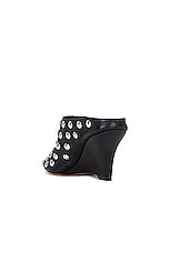 KHAITE Apollo Wedge Studded Mule in Black, view 3, click to view large image.