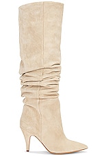 KHAITE River Knee High Boot in Nude, view 1, click to view large image.