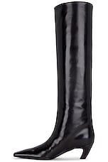 KHAITE Davis Knee High Boots in Black, view 5, click to view large image.