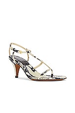 KHAITE Jones T-strap Heel Sandal in Natural, view 2, click to view large image.