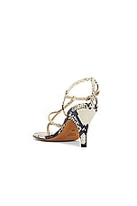 KHAITE Jones T-strap Heel Sandal in Natural, view 3, click to view large image.