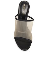 KHAITE Marion Wedge Mule Sandal in Black & Nude, view 4, click to view large image.