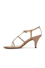 KHAITE Jones T-strap 75 Heel Sandal in Mud, view 5, click to view large image.