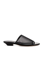 KHAITE Marion Slide Flat Sandal in Black, view 1, click to view large image.