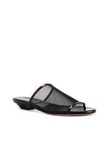 KHAITE Marion Slide Flat Sandal in Black, view 2, click to view large image.