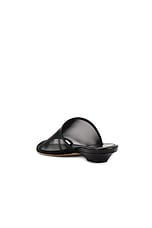 KHAITE Marion Slide Flat Sandal in Black, view 3, click to view large image.