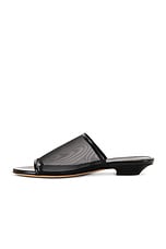 KHAITE Marion Slide Flat Sandal in Black, view 5, click to view large image.