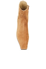 KHAITE Marfa Flat Ankle Boot in Camel, view 4, click to view large image.