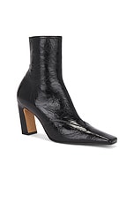 KHAITE Nevada 85 Ankle Stretch Boot in Black, view 2, click to view large image.