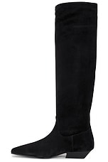 KHAITE Marfa Flat Knee High Boot in Black, view 5, click to view large image.