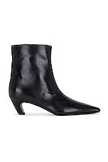 KHAITE Arizona Slouch Ankle Boots in Black, view 1, click to view large image.