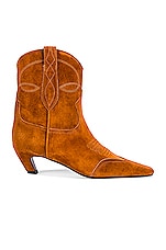 KHAITE Dallas Ankle Boots in Caramel, view 1, click to view large image.