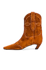KHAITE Dallas Ankle Boots in Caramel, view 5, click to view large image.