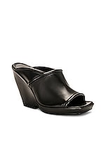 KHAITE Stagg Heel Sandals in Black, view 2, click to view large image.