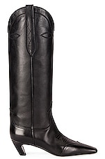 KHAITE Dallas Boots in Black, view 1, click to view large image.