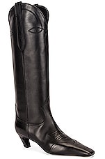 KHAITE Dallas Boots in Black, view 2, click to view large image.