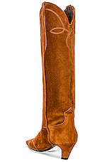 KHAITE Dallas Knee High Boots in Caramel, view 3, click to view large image.