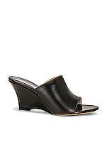 KHAITE Marion Wedge Sandal in Black, view 1, click to view large image.