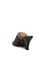 KHAITE Marion Wedge Sandal in Black, view 3, click to view large image.