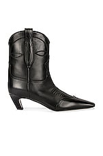 KHAITE Dallas Ankle Boots in Black, view 1, click to view large image.